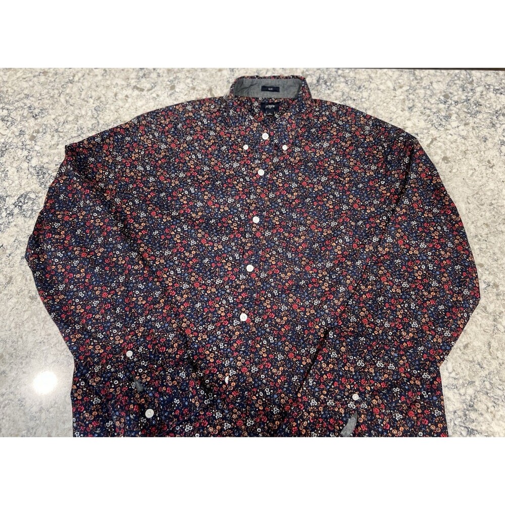 J.Crew Men’s XL Floral Button Down Shirt Slim Fit Multicolor Untucked Casual